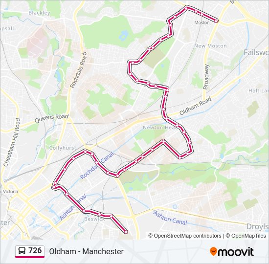 726 bus Line Map