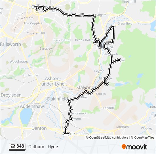 343 Route: Schedules, Stops & Maps - Oldham (Updated)