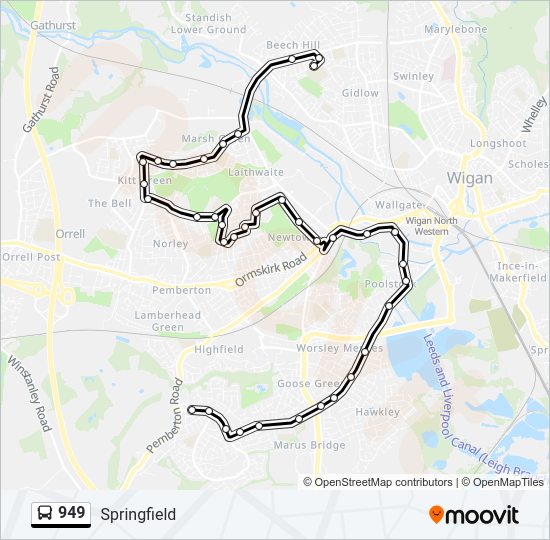 949 bus Line Map