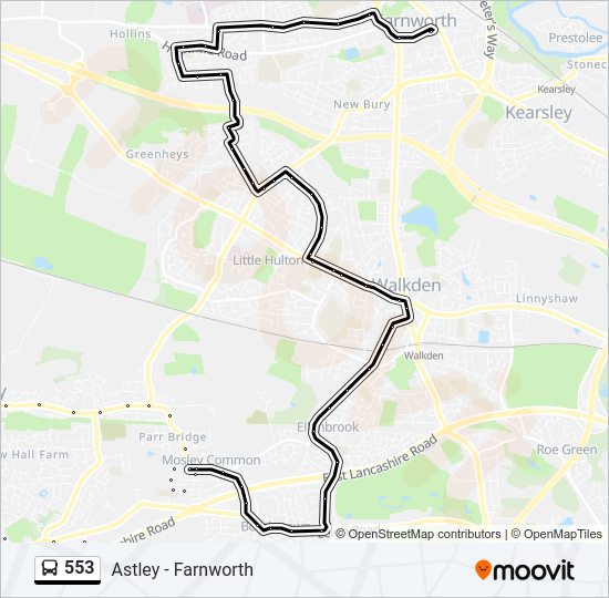 553 Route Schedules, Stops & Maps Farnworth (Updated)