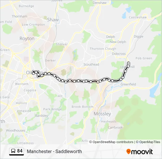 84 Route: Schedules, Stops & Maps - Oldham Bus Station (Updated)