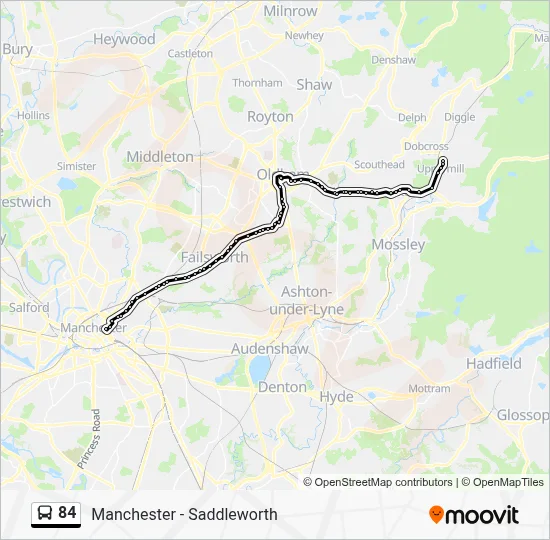 84 Route: Schedules, Stops & Maps - Uppermill Turning Area (Updated)