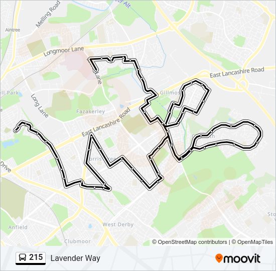 215 Bus Line Map