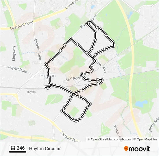 246 Route: Schedules, Stops & Maps - Huyton Circular (Updated)