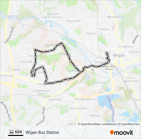 604 Bus Line Map