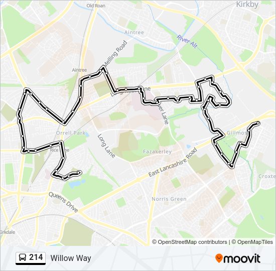 214 Bus Line Map