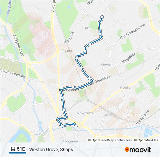 51E Bus Line Map