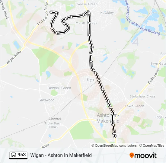 953 Bus Line Map