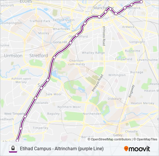 Purple Line Route: Schedules, Stops & Maps - Altrincham (manchester 