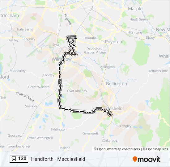 130 Route: Schedules, Stops & Maps - Handforth Dean (Updated)