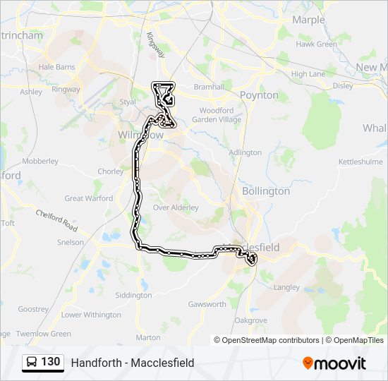 130 Route: Schedules, Stops & Maps - Macclesfield (Updated)