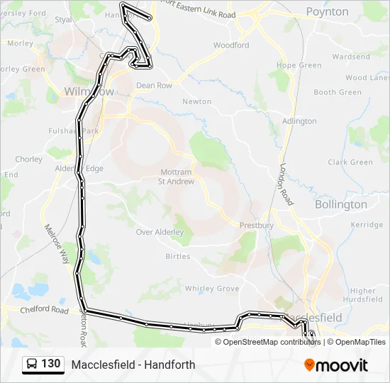 Handforth Maps 130 Route: Schedules, Stops & Maps - Handforth Dean, Shopping Centre ...