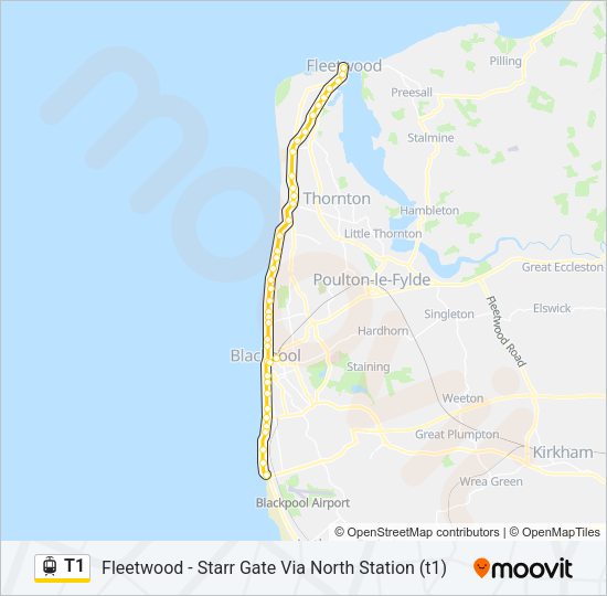 T1 Light Rail Line Map