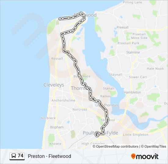 74 Bus Line Map