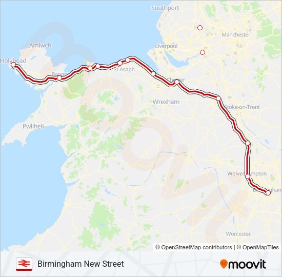 AVANTI WEST COAST Train Line Map