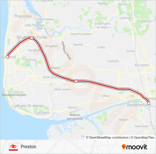 Awc Route Map AVANTI WEST COAST Route: Schedules, Stops & Maps - Preston (Updated)
