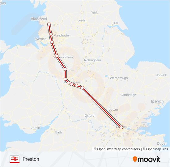 avanti west coast Route Schedules Stops Maps Preston Updated