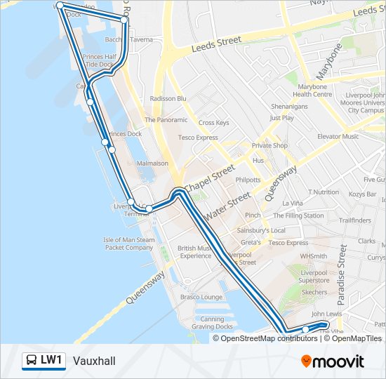 LW1 Bus Line Map