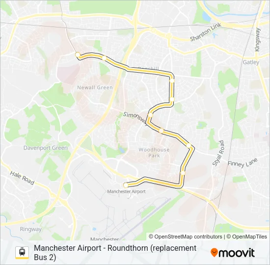 REPLACEMENT BUS 2 Light Rail Line Map