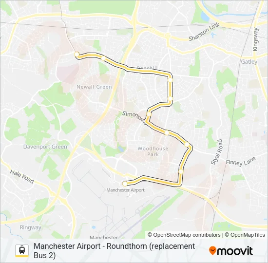 REPLACEMENT BUS 2 Light Rail Line Map