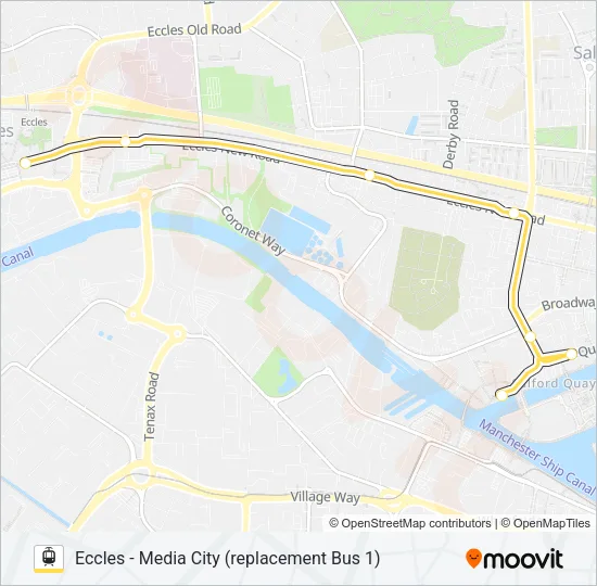REPLACEMENT BUS 1 Light Rail Line Map