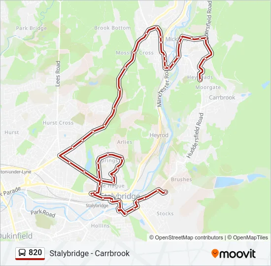 820 Bus Line Map