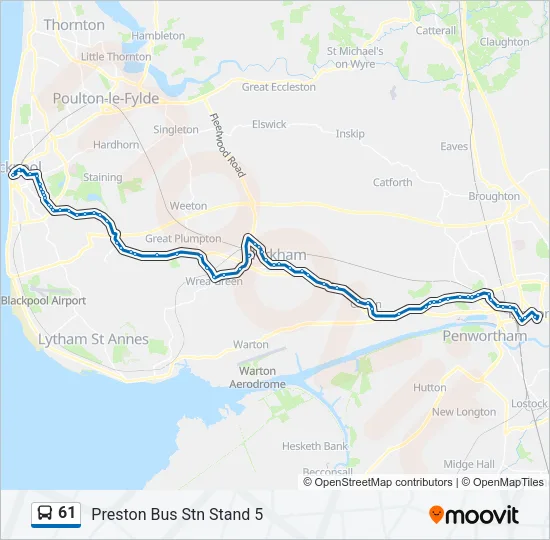 61 Bus Line Map