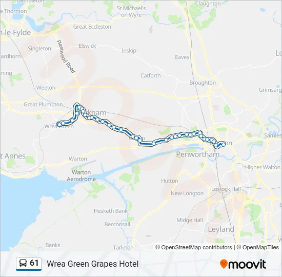 61 Bus Line Map
