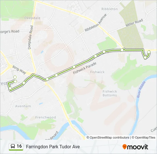 16 Bus Line Map