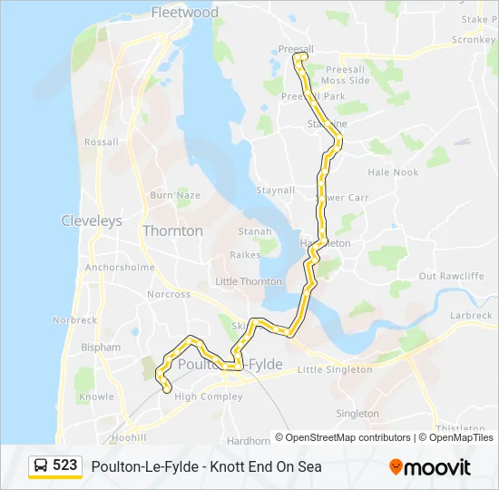 523 Bus Line Map