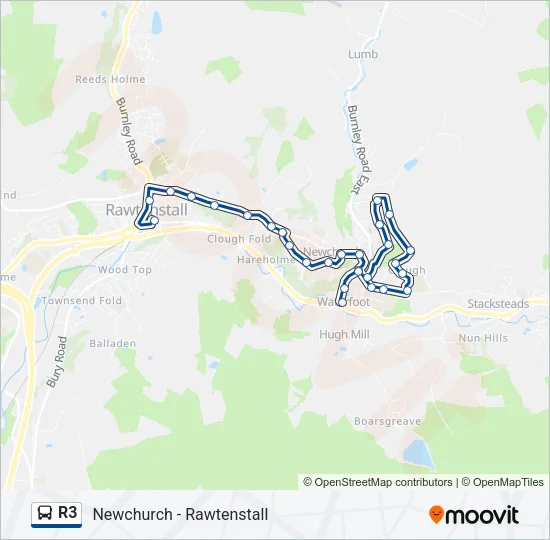 R3 Bus Line Map