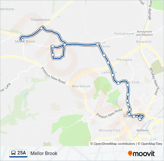 25A Bus Line Map