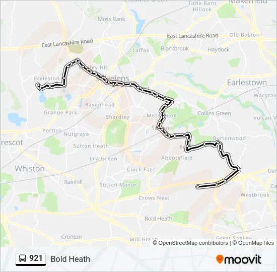 921 Bus Line Map