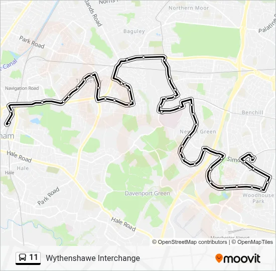 11 Route: Schedules, Stops & Maps - Wythenshawe Interchange (Updated)