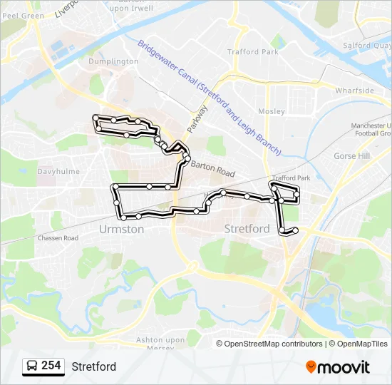 254 Bus Line Map