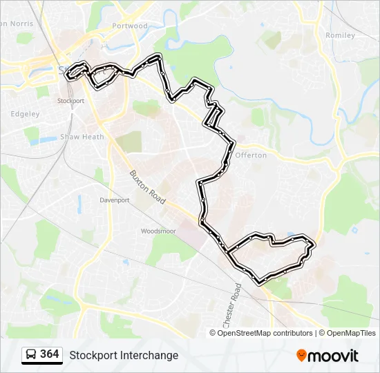 364 Bus Line Map