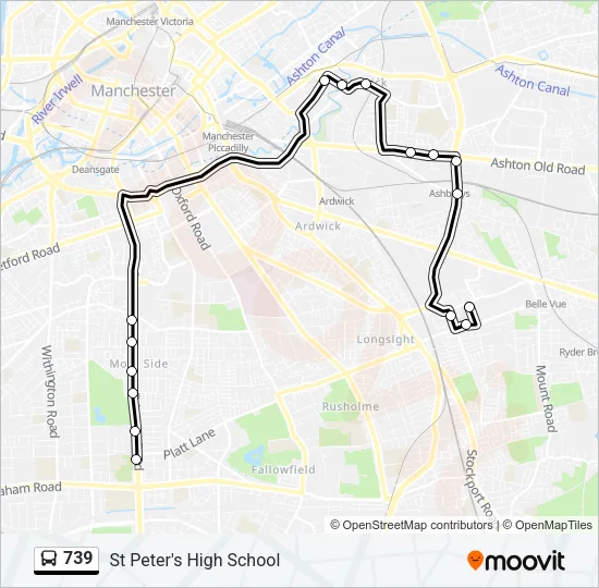 739 Bus Line Map