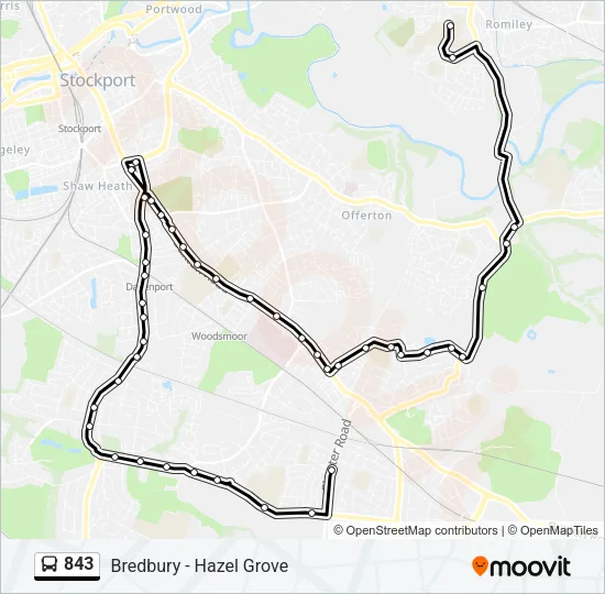 843 Bus Line Map