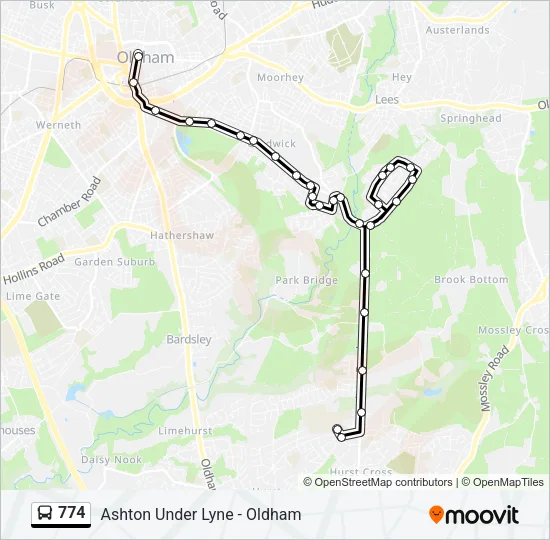774 Bus Line Map