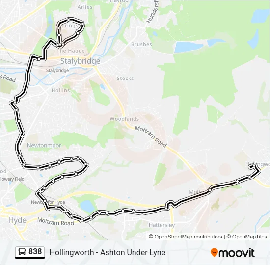 838 Bus Line Map