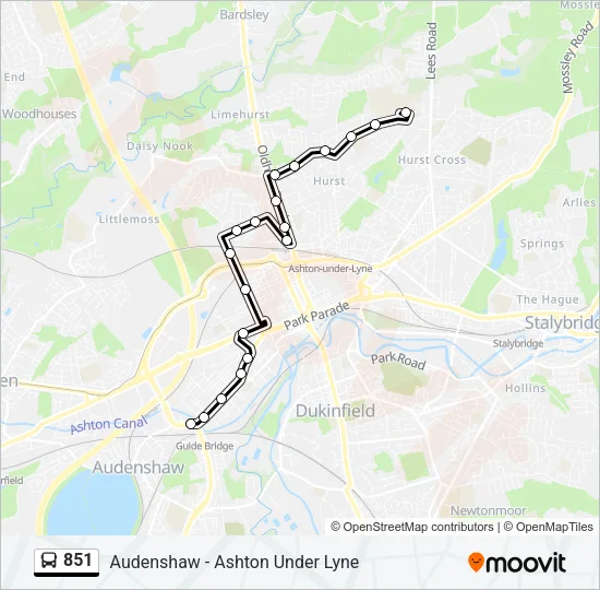 851 Bus Line Map