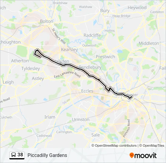 38 Bus Line Map