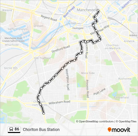 86 Route: Schedules, Stops & Maps - Chorlton Bus Station (Updated)
