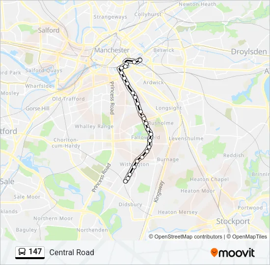 147 Bus Line Map