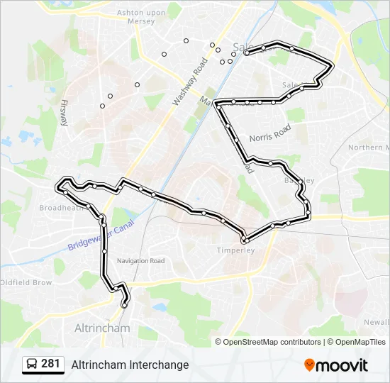 281 Bus Line Map