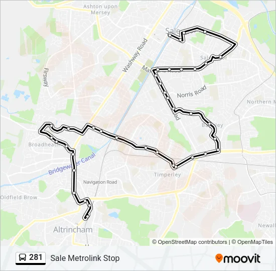281 Bus Line Map