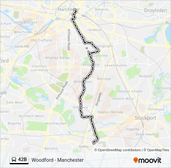 42B Bus Line Map