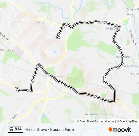 834 Bus Line Map