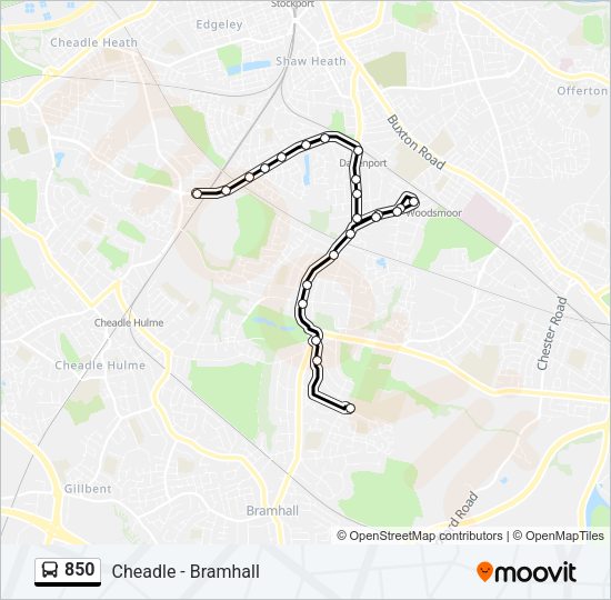 850 Route: Schedules, Stops & Maps - Bramhall High School (Updated)