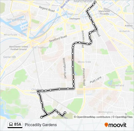 85A Bus Line Map